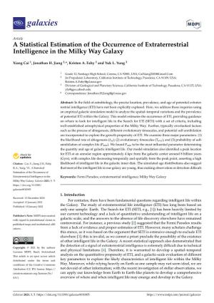 A Statistical Estimation of the Occurrence of Extraterrestrial Intelligence in the Milky Way Galaxy