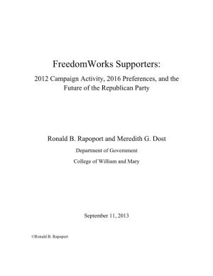 The Second Tea Party-Freedomworks Survey Report