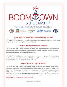 What Is the Boomtown Scholarship?