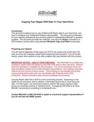 This Document Explains How to Copy Ondemand5 Data to Your Hard Drive