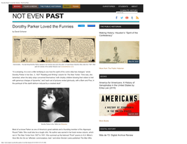 Dorothy Parker Loved the Funnies - Not Even Past