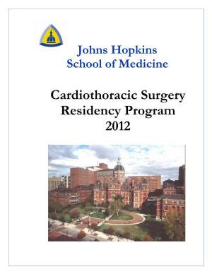 Cardiothoracic Surgery Residency Program 2012