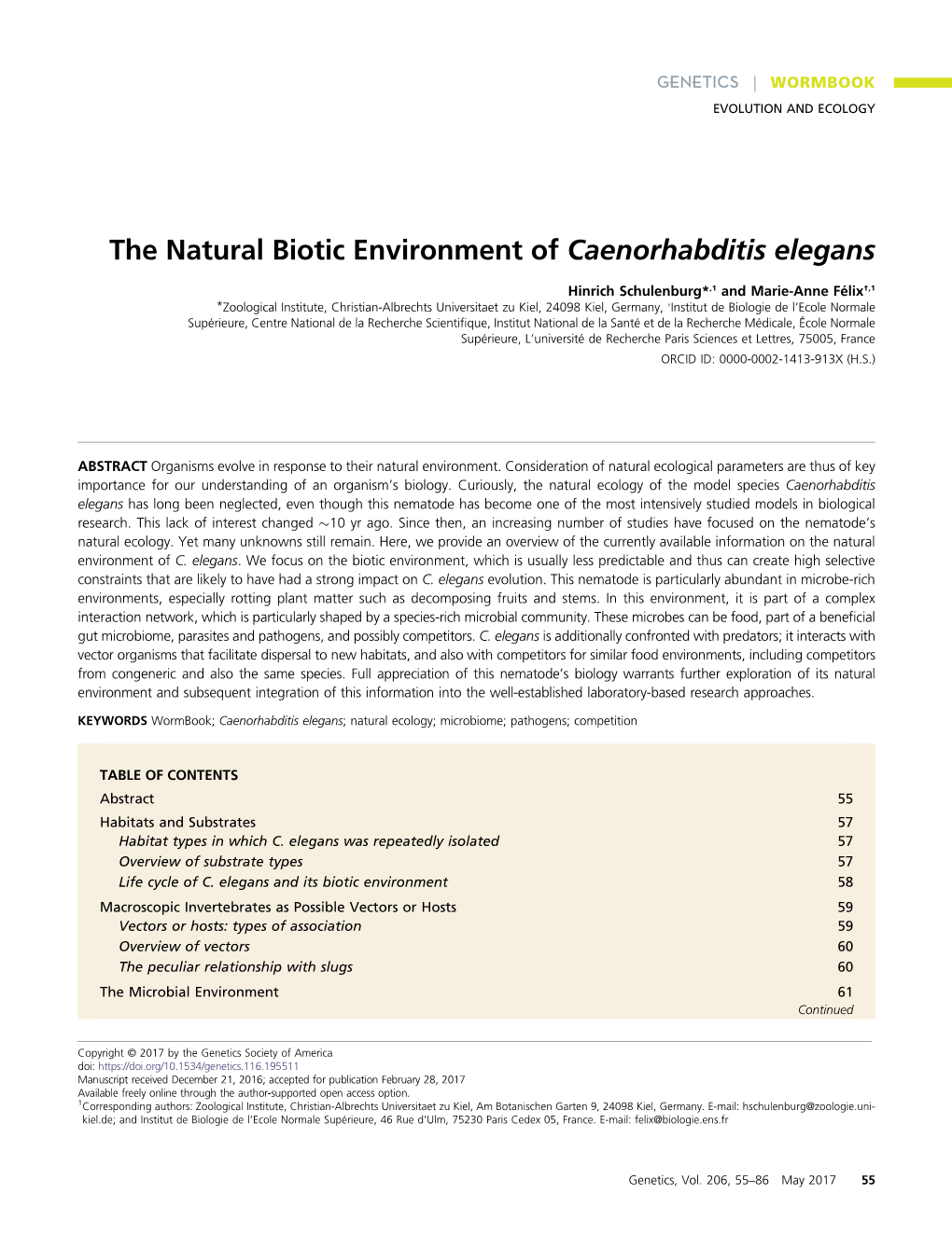 The Natural Biotic Environment of Caenorhabditis Elegans