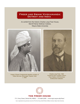Freer and Swami Vivekananda: Detroit and India