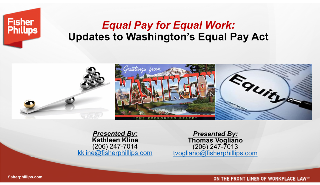 Updates to Washington's Equal Pay