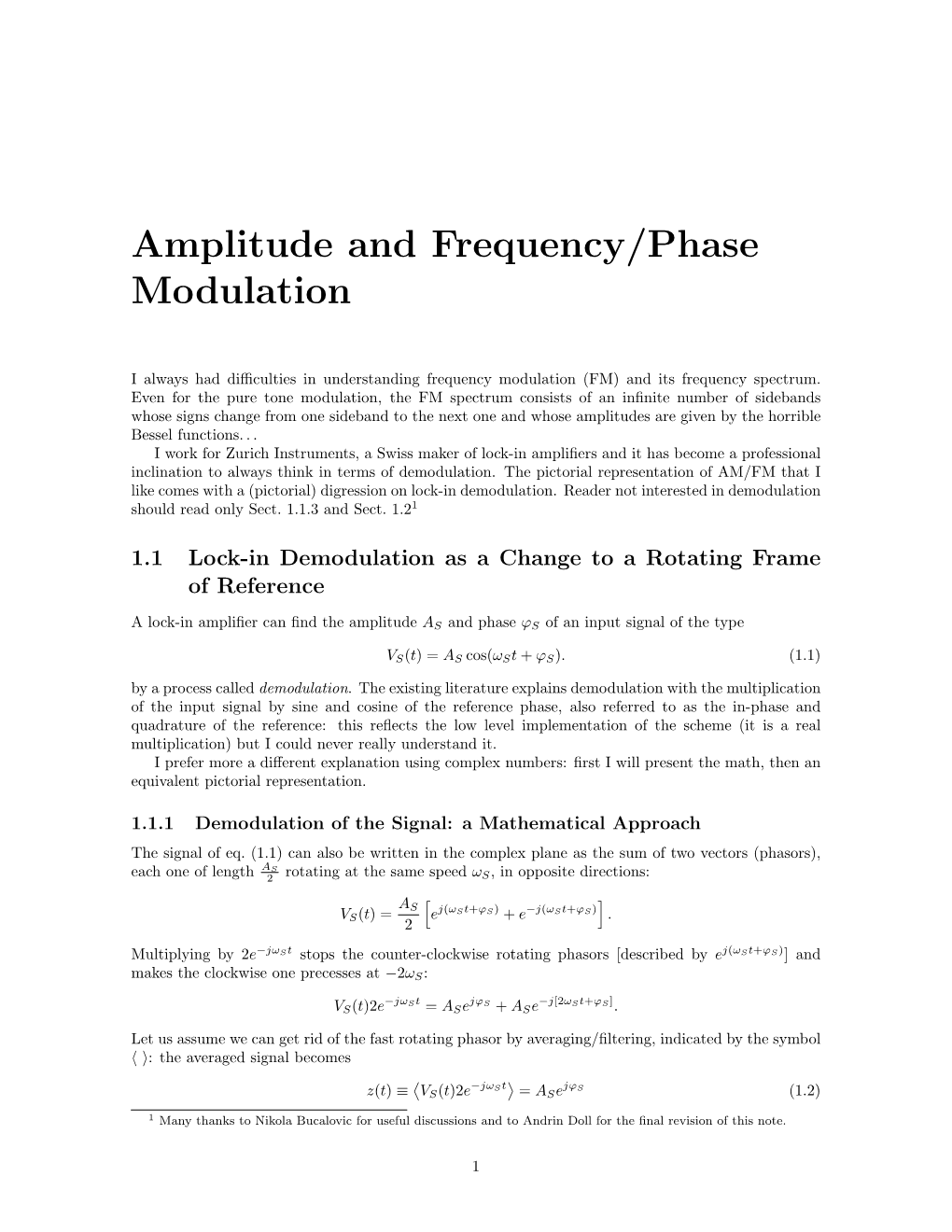 Amplitude and Frequency/Phase Modulation