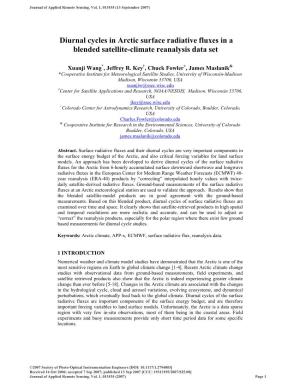 Diurnal Cycles in Arctic Surface Radiative Fluxes in a Blended Satellite-Climate Reanalysis Data Set