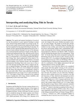 Interpreting and Analyzing King Tide in Tuvalu