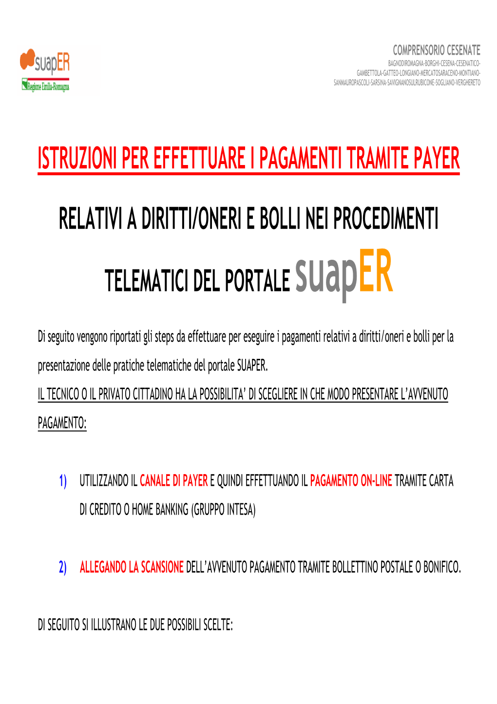 Istruzioni Per Effettuare I Pagamenti Tramite Payer