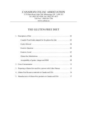 Canadian Celiac Association the Gluten-Free Diet
