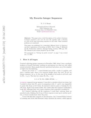 My Favorite Integer Sequences