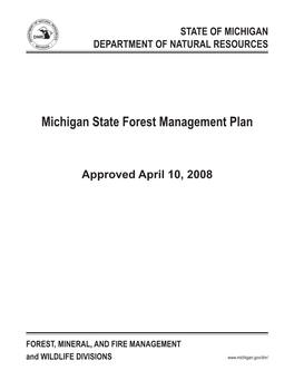 Michigan State Forest Management Plan