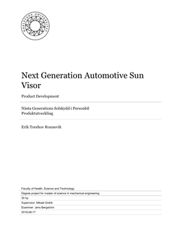 Next Generation Automotive Sun Visor