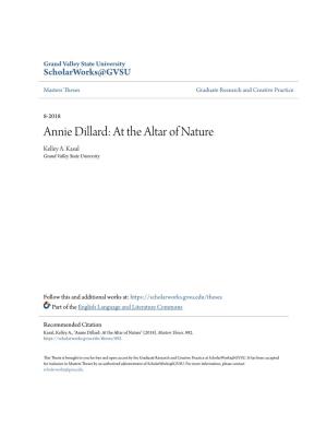 Annie Dillard: at the Altar of Nature Kelley A
