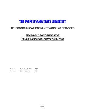PSU Minimum Standards for Telecommunications Infrastructure