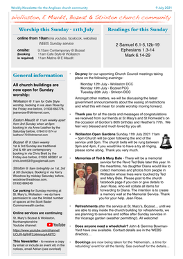 Benefice Weekly Newsletter Issue 2021-25