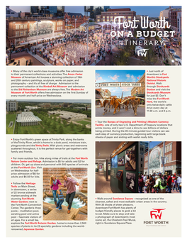 Fort Worth on a BUDGET ITINERARY