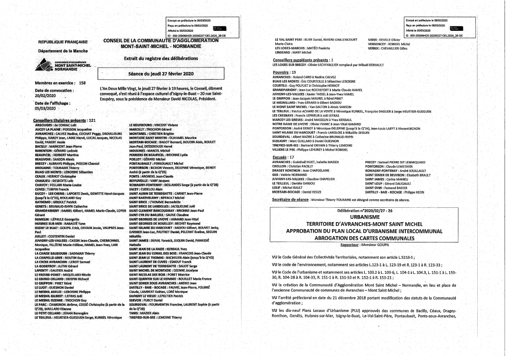 Conseil De La Communaiite D'agglomeratjon Mont