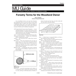 Forestry Terms for the Woodland Owner