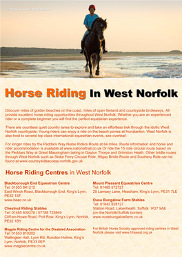Horse Riding in West Norfolk