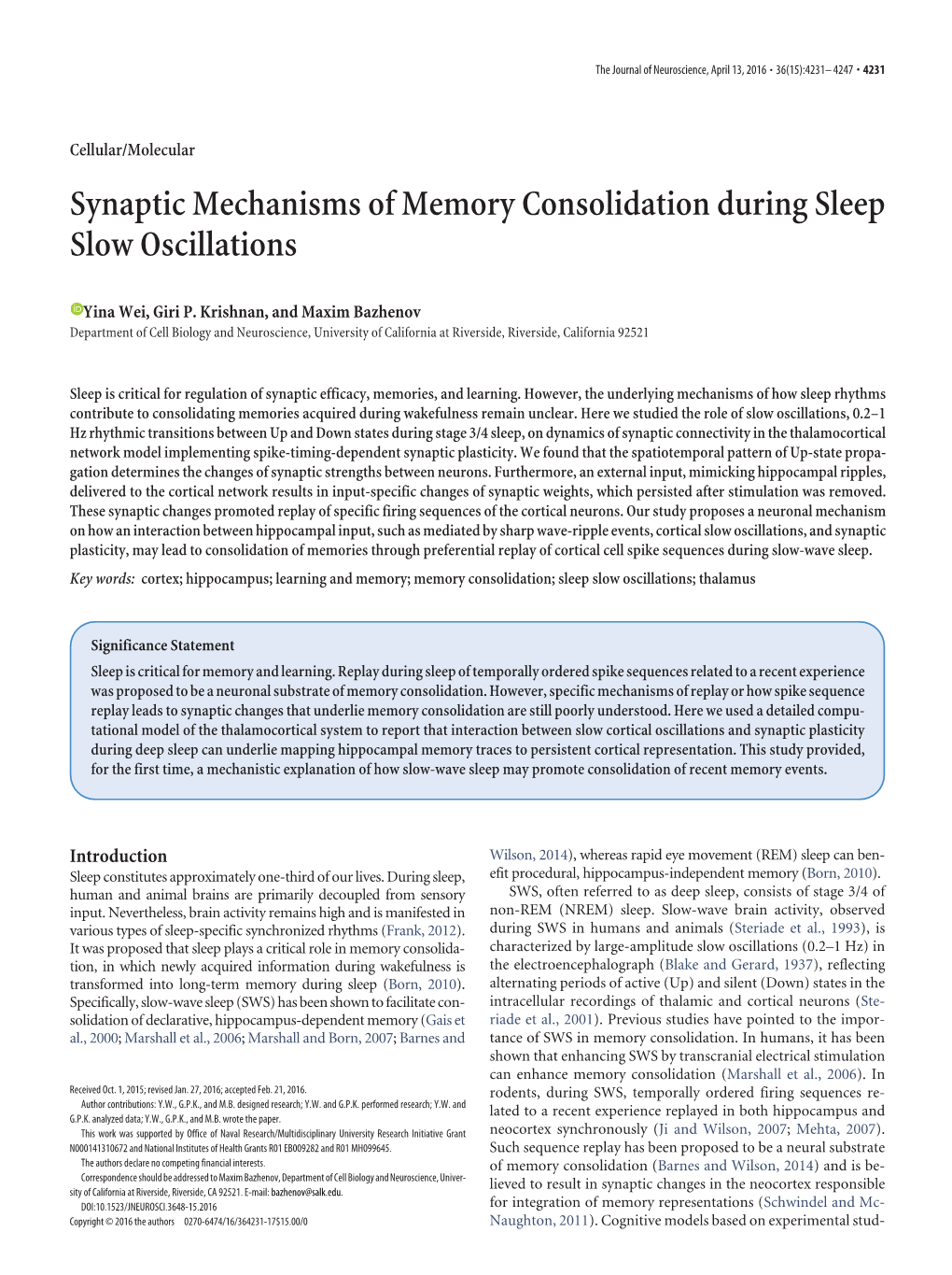 Synaptic Mechanisms of Memory Consolidation During Sleep Slow Oscillations