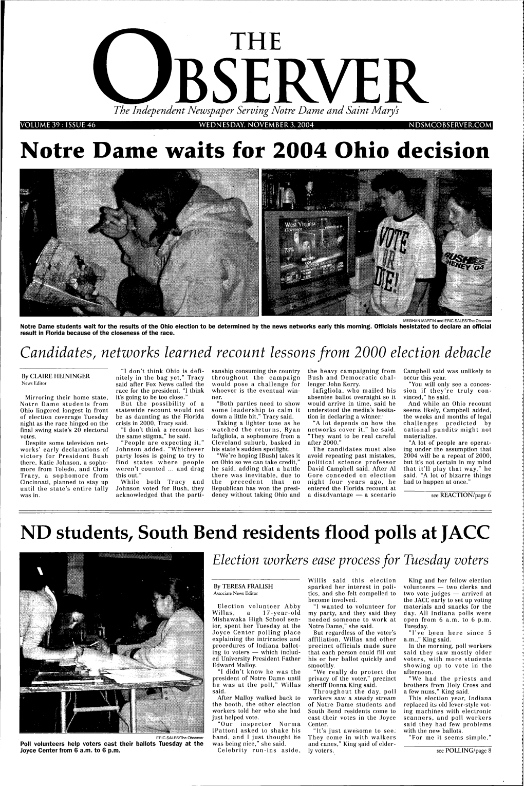 Notre Dame Waits for 2004 Ohio Decision