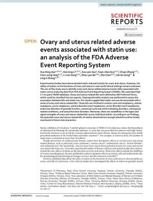 Ovary and Uterus Related Adverse Events Associated with Statin