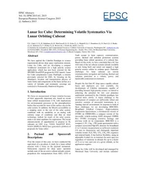 Determining Volatile Systematics Via Lunar Orbiting Cubesat
