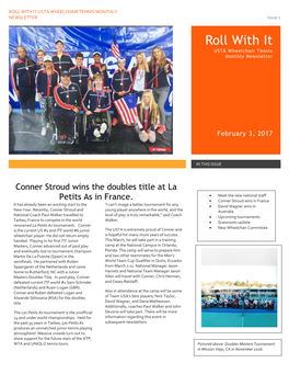 ROLL with IT USTA WHEELCHAIR TENNIS MONTHLY NEWSLETTER Issue 1