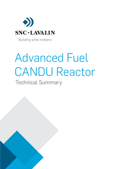 Advanced Fuel CANDU Reactor Technical Summary Company Proÿle