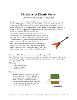 Physics of the Electric Guitar Connections in Electricity and Magnetism