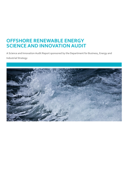 The Offshore Renewable Energy Science and Innovation Audit (SIA)