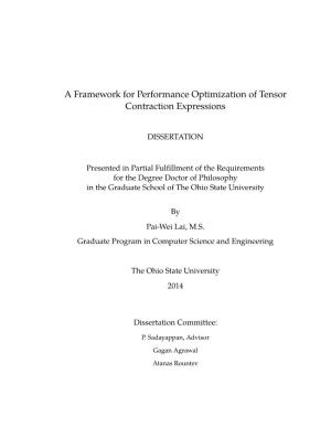 A Framework for Performance Optimization of Tensor Contraction Expressions