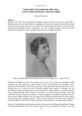 Margaret Maud Brash (1880–1965): Lancaster Novelist and Lecturer