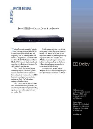 Dolby Digital DP524 Digital Decoder