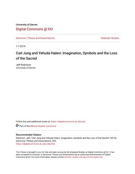 Carl Jung and Yehuda Halevi: Imagination, Symbols and the Loss of the Sacred