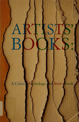 Artists' Books : a Critical Anthology and Sourcebook
