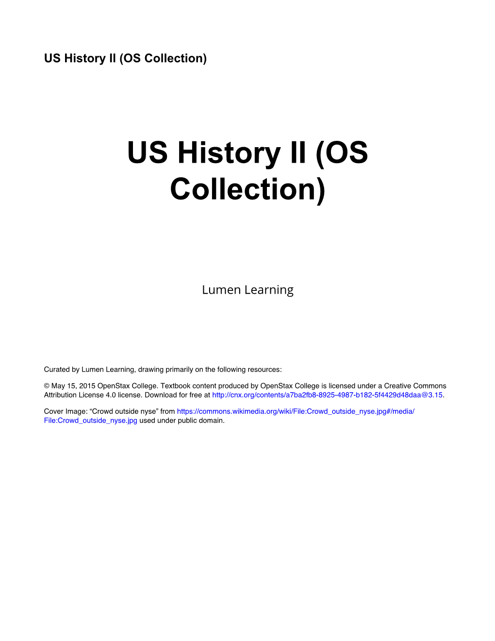 US History II (OS Collection)