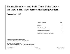 Plants, Handlers, and Bulk Tank Units Under the New York–New Jersey Marketing Orders