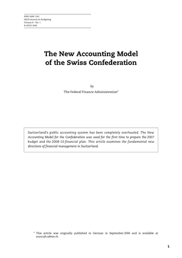 The New Accounting Model of the Swiss Confederation