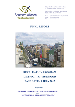 Burwood Final Report 2015