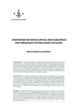 Comparison Between Surface and Subsurface Drip Irrigation Systems Using Effluents