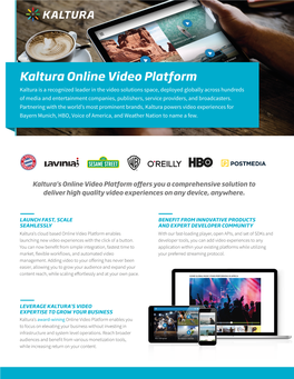 Kaltura Online Video Platform