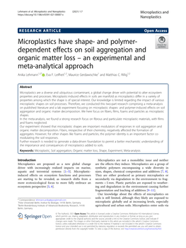 And Polymer-Dependent Effects on Soil Aggregation and Organic Matter Loss