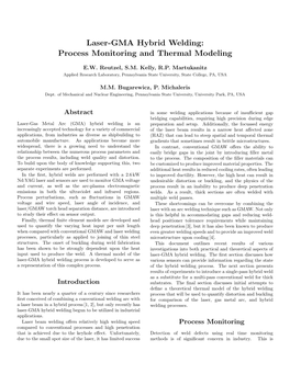 Laser-GMA Hybrid Welding: Process Monitoring and Thermal Modeling