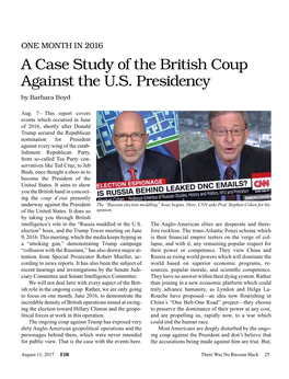 A Case Study of the British Coup Against the U.S. Presidency by Barbara Boyd