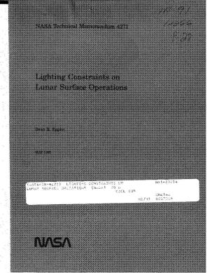 Lighting Constraints on Lunar Surface Operations