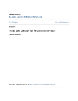 The La Salle Collegian Vol. 93 Explorientation Issue