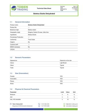 Boletus-Edulis Data Sheet