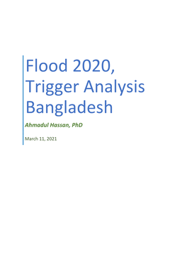 Flood 2020, Trigger Analysis Bangladesh